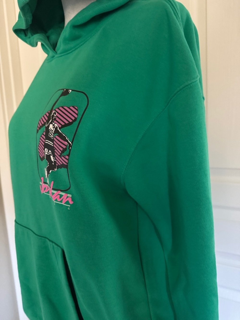 Jordan Green Hoodie with Pink Jumpman Accent - Picture 3 of 7